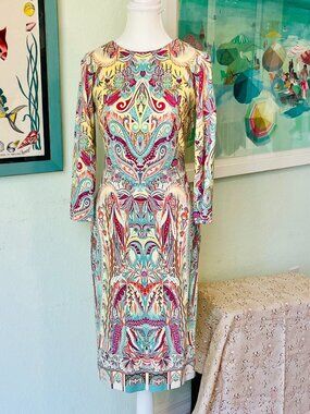 ETRO Milano Paisley Print Dress Size 40 (US 6–8) $1210 Retail Near New